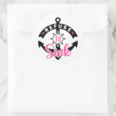 Refuse To Sink Breast Cancer Awareness Ronde Sticker (Tas)