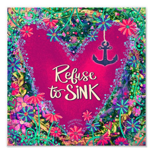 'Refuse to Sink'-inspiratiefotoafdrukken Foto Afdruk (Voorkant)