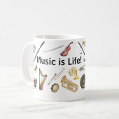 Reg. 11 oz. "Muziek is het leven!  (Imbibe, vaak.) Koffiemok (Voorkant links)
