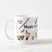 Reg. 11 oz. "Muziek is het leven!  (Imbibe, vaak.) Koffiemok (Links)