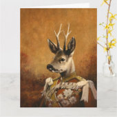 Rega Roe Deer Greetings Kaart (Gele Bloem)