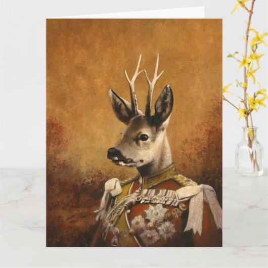 Rega Roe Deer Greetings Kaart (Gele Bloem)