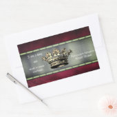 Regaal kroonontwerp voor de Uiteindelijk Belangheb Rechthoekige Sticker (Envelop)