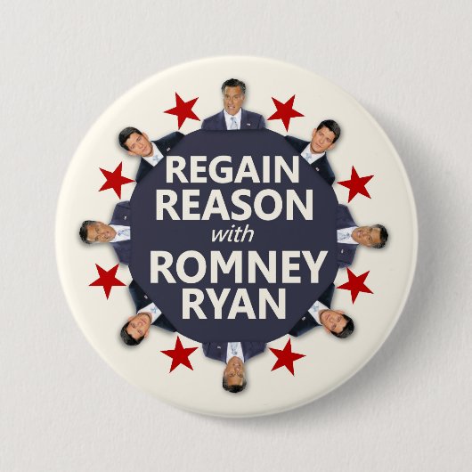 Regain Reason met Romney Ryan Ronde Button 7,6 Cm (Voorkant)