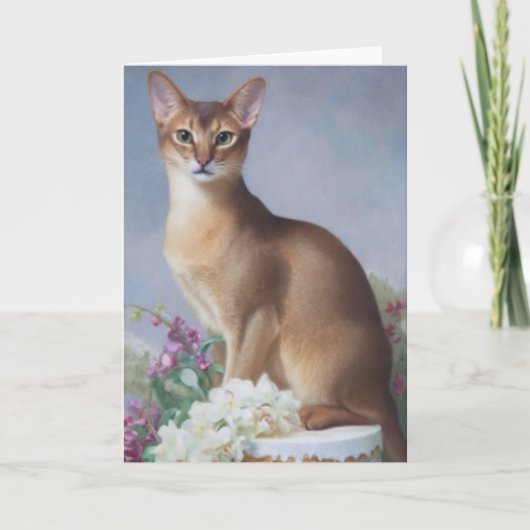 Regal Abyssinian – Painterly Cat Card Kaart (Voorkant)