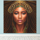 Regal African Beauty: Zwarte Geschiedenis vieren Canvas Afdruk (Insitu (Houten vloer))
