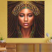 Regal African Beauty: Zwarte Geschiedenis vieren Canvas Afdruk (Insitu (Woonkamer))