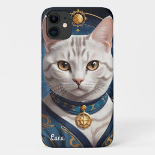 Regal Amerikaanse Korthaar Kat Gekleed in Blauw Case-Mate iPhone Case