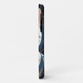 Regal Amerikaanse Korthaar Kat Gekleed in Blauw Case-Mate iPhone Case (Achterkant/links)