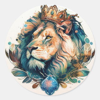 Regal and Royal Waterverf Style Lion Sticker