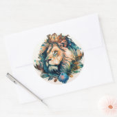 Regal and Royal Waterverf Style Lion Sticker (Envelop)