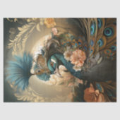 Regal Antropomorphic Peacock Victoriaans Decoupage Tissuepapier (Voorkant)