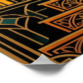 Regal Art Deco Hound Dog Gold Silhouette Poster (Hoek)