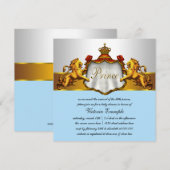 Regal Baby Blue Prince Baby shower Kaart (Voorkant / Achterkant)