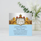 Regal Baby Blue Prince Baby shower Kaart (Staand voorkant)