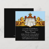 Regal Baby Blue Prince Baby shower Kaart (Voorkant / Achterkant)