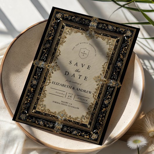 Regal Baroque Celestial Wedding Save The Date