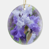 Regal Bearded Iris - Paars & wit Keramisch Ornament (Links)