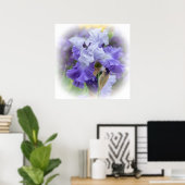 Regal Bearded Iris - Paars & wit Poster (Thuiskantoor)