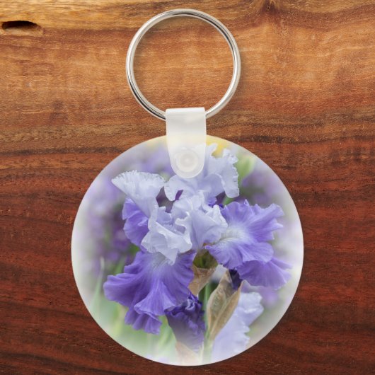 Regal Bearded Iris - Paars & wit Sleutelhanger (Voorkant)