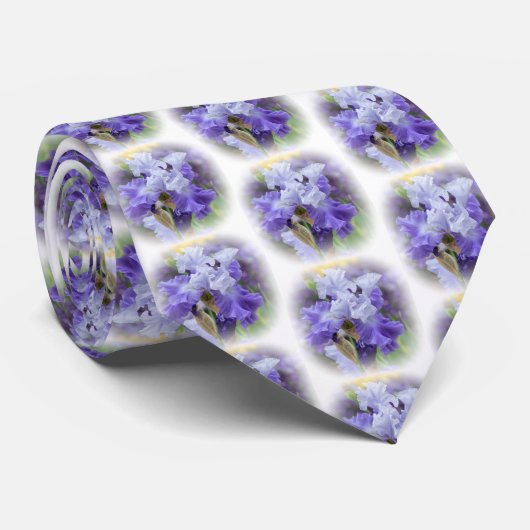 Regal Bearded Iris - Paars & wit Stropdas (Opgerold)