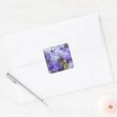 Regal Bearded Iris - Paars & wit Vierkante Sticker (Envelop)
