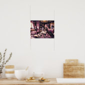 Regal Beauty in Roos Kamer meisje in weelderige ju Poster (Keuken)