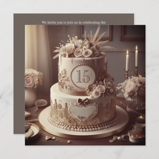 REGAL BEWERKBARE BRUILOFT JUBILEUM CAKE KAART (Voorkant / Achterkant)