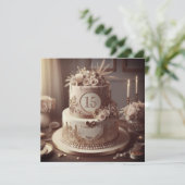 REGAL BEWERKBARE BRUILOFT JUBILEUM CAKE KAART (Staand voorkant)