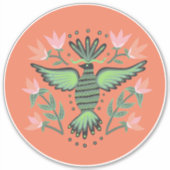 Regal Bird and Flowers CUSTOM Sticker (Voorkant)