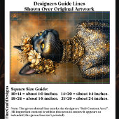 Regal Black Cat in Gold Portrait EB3R Decoupage Tissuepapier