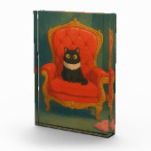 Regal Black Cat on Red Throne Fotoblokken (Rechts)