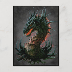 Regal Black Dragon Head - Volledige kleur Briefkaart