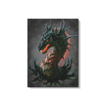 Regal Black Dragon Head - Volledige kleur