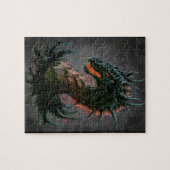 Regal Black Dragon Head - Volledige kleur Legpuzzel (Horizontaal)
