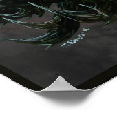 Regal Black Dragon Head - Volledige kleur Poster (Hoek)