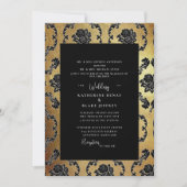 Regal Black & Gold Elegant Beide ouders bruiloft Kaart (Voorkant)