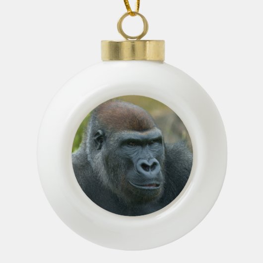 Regal Blackback Gorilla Keramische Bal Ornament (Voorkant)