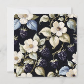 Regal Blackberry Blooms Vrijgezellenfeest Brunch Kaart (Achterkant)