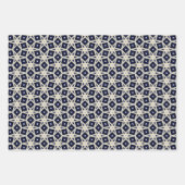 Regal blauw en Goud Luxe Wrapping Papier Set Inpakpapier Vel (Voorkant 3)