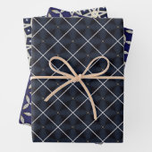 Regal blauw en Goud Luxe Wrapping Papier Set Inpakpapier Vel (In situ)