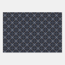 Regal blauw en Goud Luxe Wrapping Papier Set Inpakpapier Vel