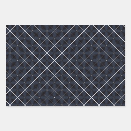 Regal blauw en Goud Luxe Wrapping Papier Set Inpakpapier Vel (Voorkant)