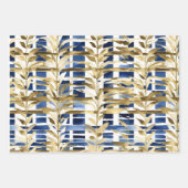 Regal blauw en goud vakantie inpakpapier combo (Voorkant 3)