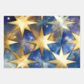 Regal blauw en goud vakantie inpakpapier combo (Voorkant 2)