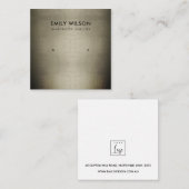 REGAL BLEEK GOLD SILVER STUD EARRING DISPLAY LOGO VIERKANTE VISITEKAARTJE (Voorkant / Achterkant)