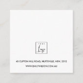 REGAL BLEEK GOLD SILVER STUD EARRING DISPLAY LOGO VIERKANTE VISITEKAARTJE (Achterkant)