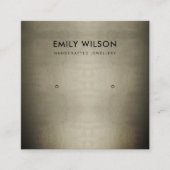 REGAL BLEEK GOLD SILVER STUD EARRING DISPLAY LOGO VIERKANTE VISITEKAARTJE (Voorkant)