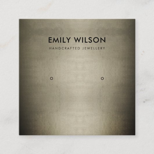 REGAL BLEEK GOLD SILVER STUD EARRING DISPLAY LOGO VIERKANTE VISITEKAARTJE (Voorkant)