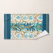 Regal bloeit blauwgroen en goud handdoek (Handdoek)